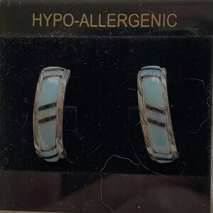 Sterling Silver Inlaid Earrings. (SK124)